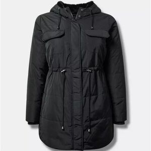 Torrid Black Fur Lined Parka NWT